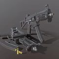Modern Tactical Rifle With Black Metal Body Detachable Magazine And Adjustable Stock