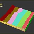Scenic 3D Terrain Model with Majestic Mountains Prominent Volcano and Green Lake