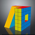 Colorful Interlocking Blocks 3D Geometric Structure With Yellow Blue Red For Household Creative Toy