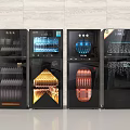 Sleek Black Kitchen Appliances with Glass Doors and Interior Lighting in Modern Design