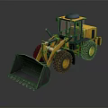 Heavy Duty Yellow Construction Loader With Front Bucket Large Tires And Cabin