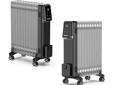 Meito Oil Filled Electric Heaters With Digital Display And Rolling Wheels 3d model
