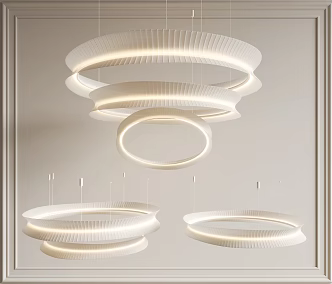 Modern Chandelier Cream Wind Chandelier Ring Chandelier Living Room Chandelier Dining Room Chandelier Bedroom Chandelier 3d model