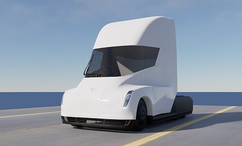 Hyundai car Tesla electric car semi-trailer truck 3d model