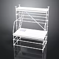 White Construction Scaffolding Equipment With Multi Level Metal Frame Platform And Safety Railings For Building