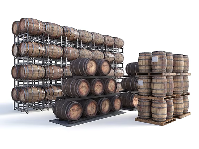 Modern Wine Barrel Oak Barrel Oak Red Wine Barrel Wooden Barrel 3d model
