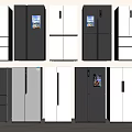 Multiple Modern Refrigerators Freezers Display with Different Styles for Home Use 3d model