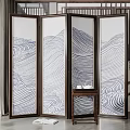New Chinese Style Screen Partition 3d model