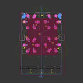 Modern School Classroom With Black Grid Ceiling Colorful Posters Green Plants And Laptop Desks