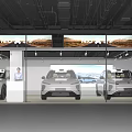 Modern NIO Car Mall Showroom With Display Cars Staff Lighting And Screens