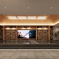Serene SPA Sauna Interior With Wooden Ceiling Stone Walls And Water Feature