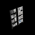 Modern Bookcase Interior With Open Shelves Books Photo Frames And Magazines