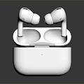 White Wireless Earbuds In Open Charging Case With LED Indicator