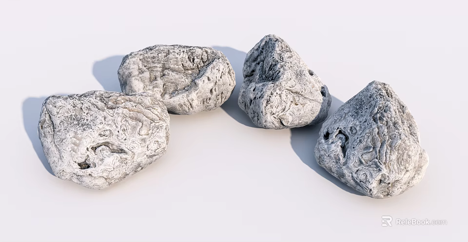 Natural Stone and Wood Textured Elements for Rustic Home Interior Design 3d model