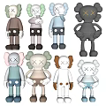 Colorful Kaws Art Toys Collection With Various Designs And Limited Edition Figures