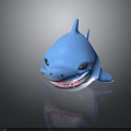 Cute Blue Shark Toy With White Belly And Open Mouth Showing Teeth