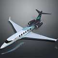 Modern Streamlined Jet Aircraft With White Black Body And Blue Tail Design