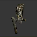 Majestic Brown Owl Perched On Wooden Branch With Natural Feathers