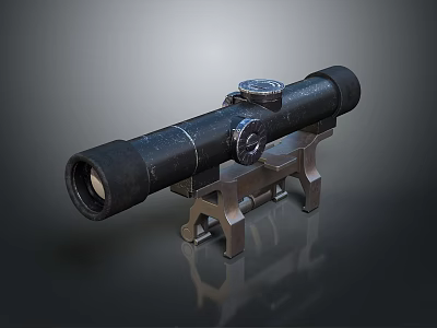 Military Grade Tactical Weapon Scope With Durable Metal Mount Bracket For Long Range Precision Shooting 3d model