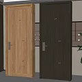 Modern Interior Wooden Hinged Doors In Light And Dark Wood Finishes
