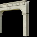 White Stone Door Arch With Decorative Top And Side Pillar Structure