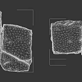 Natural Stone Slabs And Wood Pieces With Rough Texture And Mossy Spots For Decorative Use