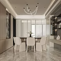 Modern Living and Dining Room Interior With Sofa Coffee Table Fireplace and Decorative Plants