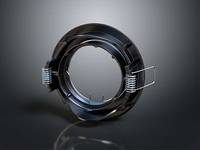 Black Circular Industrial Mechanical Equipment Part With Metal Springs And Components 3d model