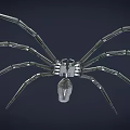 Detailed Mechanical Spider Design With Robotic Legs And Metallic Body Structure 3d model