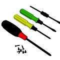 Colorful Hardware Screwdrivers with Metal Tips and Assorted Small Screws Set 3d model