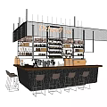 Modern Bar Cafe 3d model