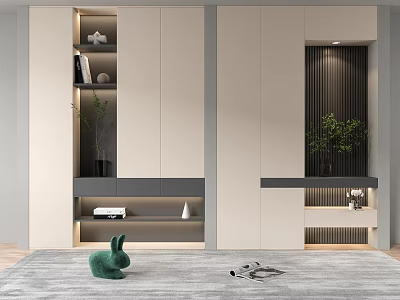 Modern Shoe Cabinet Design With Storage Shelves And Stylish Wooden Doors For Home 3d model