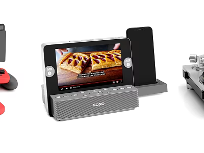Modern Computer Tablet With Speaker Smartphone And Game Controller Setup 3d model