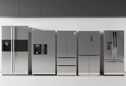 Modern Smart Refrigerator Vertical Cabinet Refrigerator 3d model