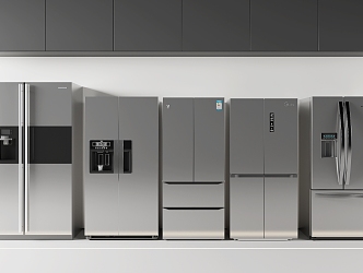 Modern Smart Refrigerator Vertical Cabinet Refrigerator 3d model