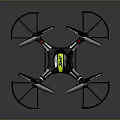 Black and Yellow Drone with Four Rotors Protective Guards and Sturdy Frame