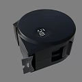 Black Round Hardware Latch Fitting with FULL Logo and Secure Lock Design 3d model