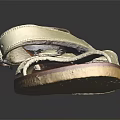Leather Sandals with Beige Straps and Brown Sole Simple Buckle Design Casual Summer Footwear