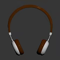 Brown Leather Over Ear Headphones With Metal Accents Modern Design And High Quality Sound