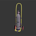 Commercial Gas Cylinder Transport Cart With Yellow Frame And Secure Wheels