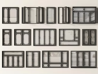 windows doors and windows casement windows bay windows folding antique windows 3d model