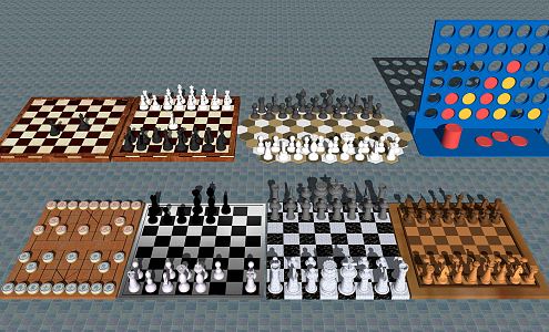 Modern Chess Go Chinese Chess 3d model