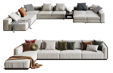 Modern corner sofa corner sofa combination 3d model