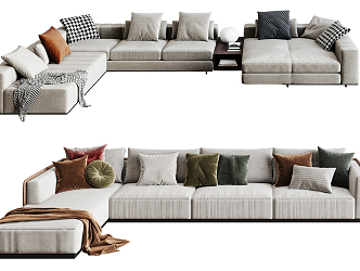 Modern corner sofa corner sofa combination 3d model