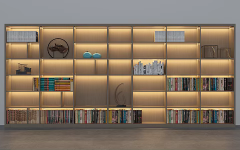 Bookcase display cabinet bookcase background wall display rack 3d model