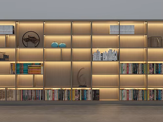 Bookcase display cabinet bookcase background wall display rack 3d model