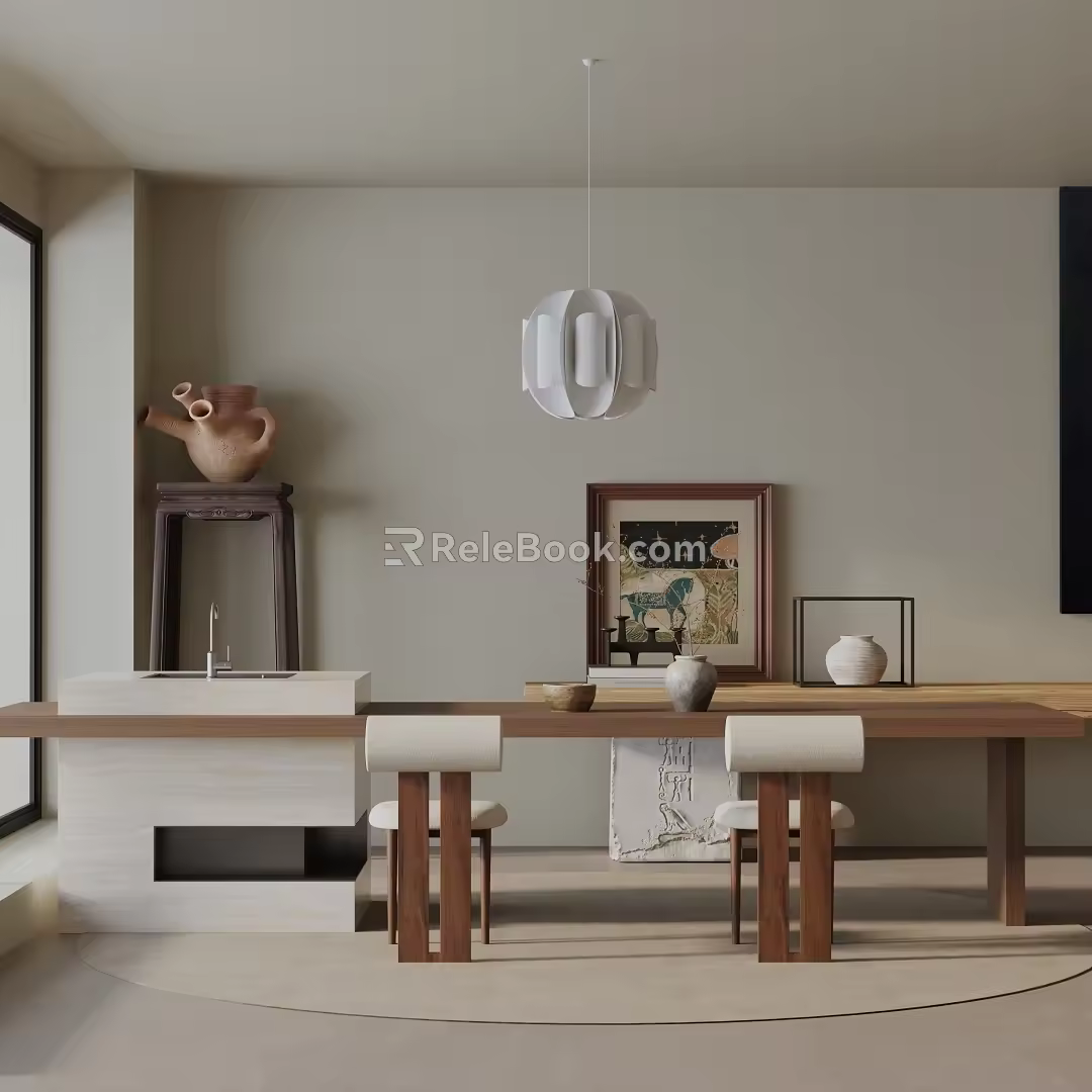 Modern dining table 3d model