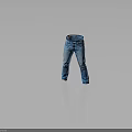 Classic Blue Denim Jeans With Straight Leg Design And Front Pockets