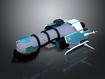 Futuristic Spacecraft Design With Advanced Components For Deep Space Exploration 3d model