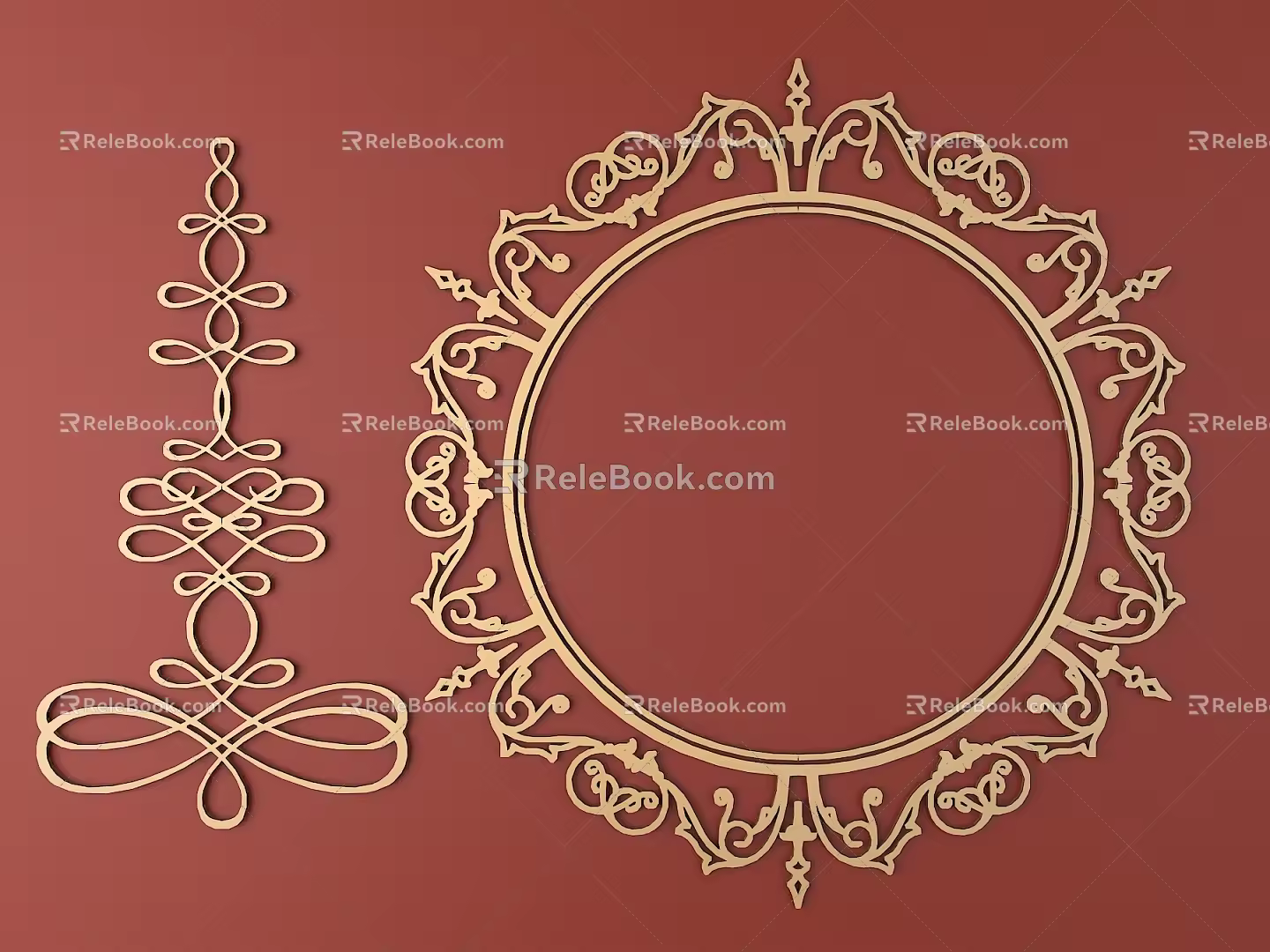 European-style Metal Carved European Pattern Hollow Carved Pattern 3d model